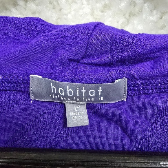 Habitat Clothes To Live In Top Womens Large Purple Long Sleeve Cowl Neck Modest - Picture 4 of 12